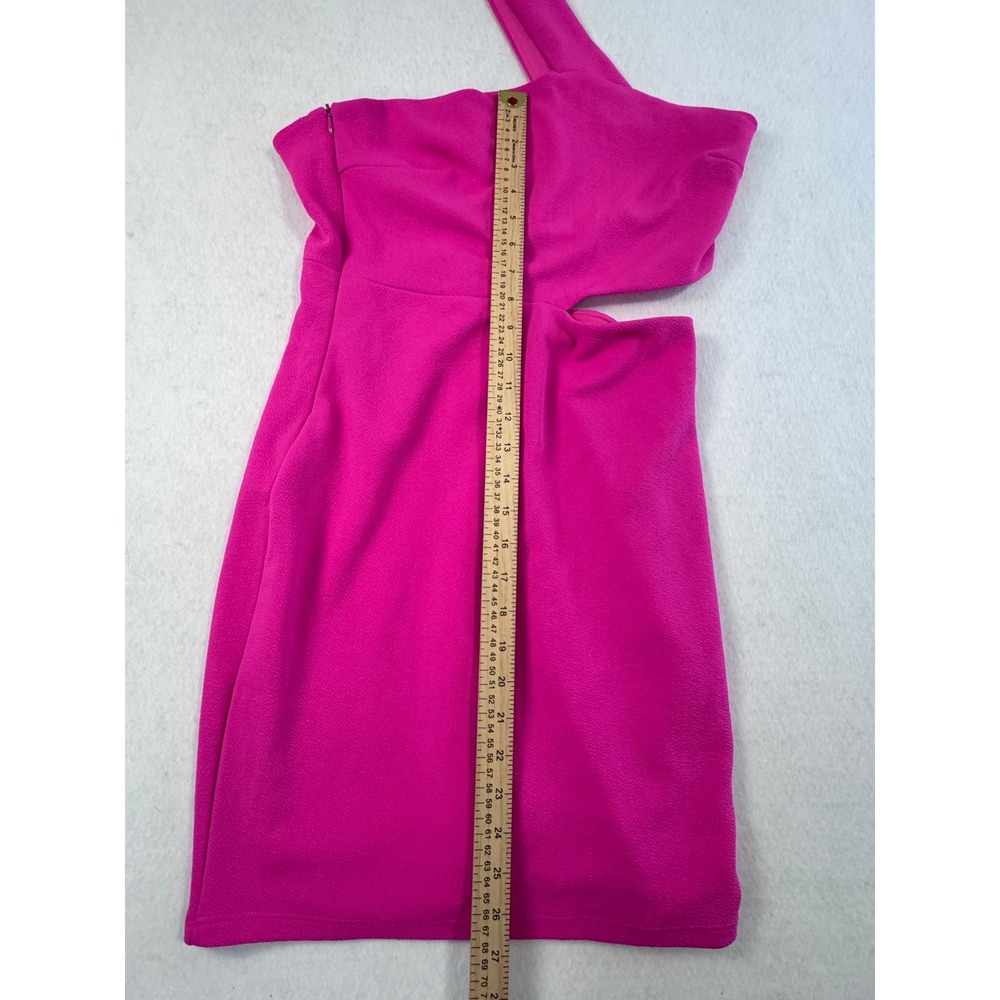 Lulus Pink One Shoulder Cutout Mini Dress Size Large NEW Barbiecore Made in USA - Picture 7 of 10